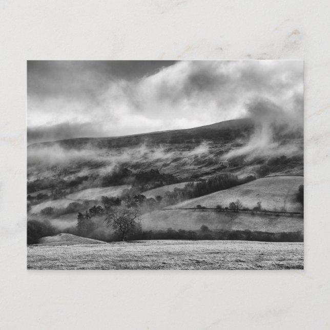 POSTAL PEN Y VENTILADOR, BRECON BEACONS, GALES - NEGRO Y  (Anverso)
