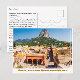 Postal Peña de Bernal cerca de Querétaro México
