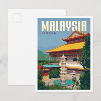 Postal Penang Malasia Arte Antiguo Viaje