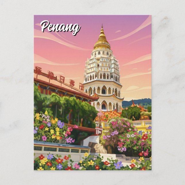 Postal Penang Malasia Georgetown Viajes (Anverso)