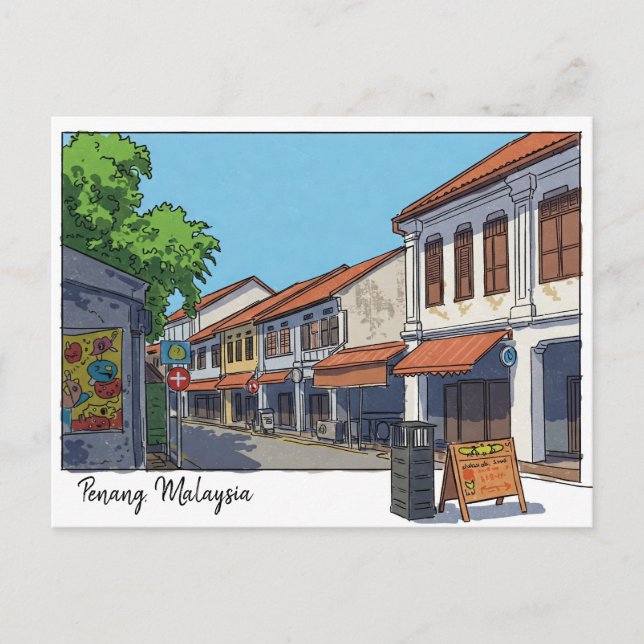 Postal Penang Malaysia Georgetown Personalizado (Anverso)