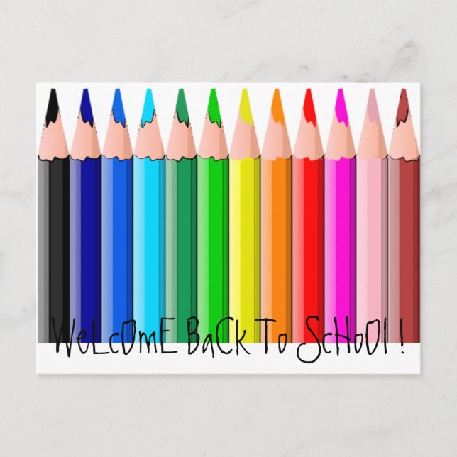Postal ¡Pencillos, WeLcOmE BaCk A ScHoOl! (Anverso)