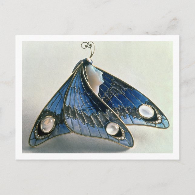 Postal Pendiente de Art Nouveau en forma de mariposa, c.1 (Anverso)