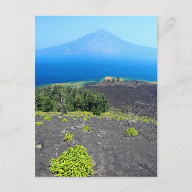 Postal Pendientes volcánicas de Anak Krakatau, Java Occid (Anverso)