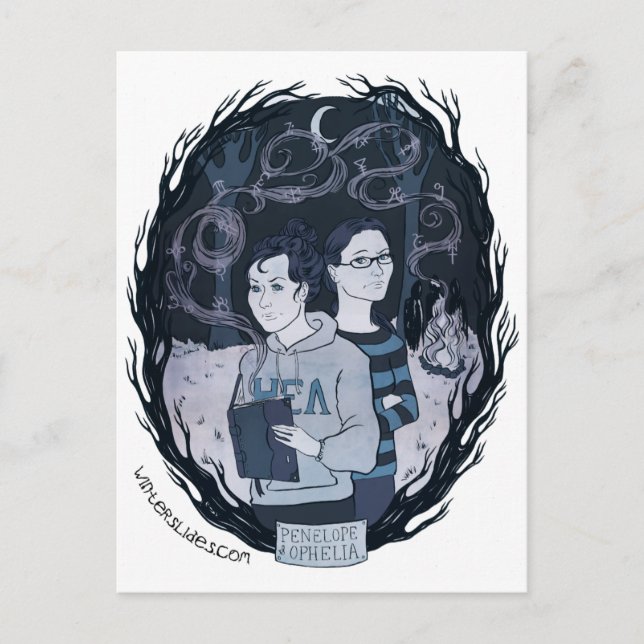 Postal "Penélope & Ophelia" - Diapositivas de invi (Anverso)