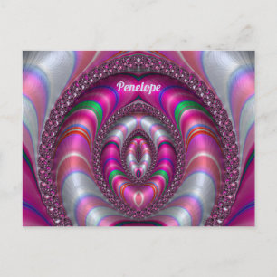 Postal PENELOPE ~ PINK 3D Diseño fractal ~