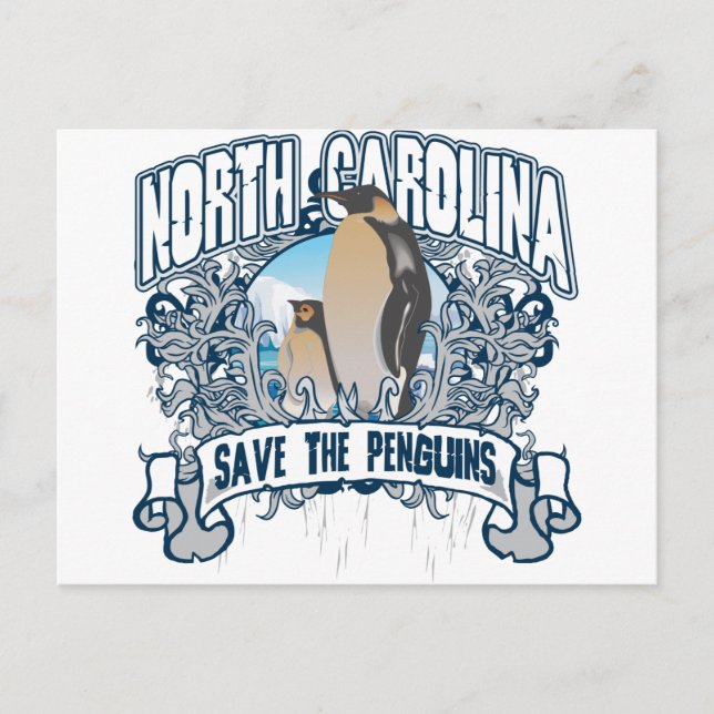 Postal Penguin Carolina del Norte (Anverso)
