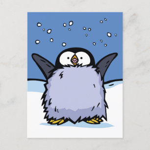 Postal Penguin Chick Happy Post Card