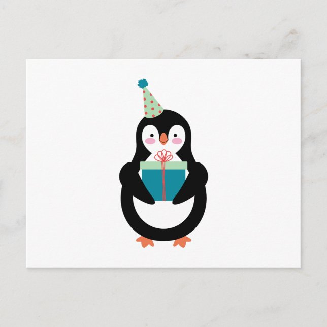 Postal Penguin de cumpleaños (Anverso)