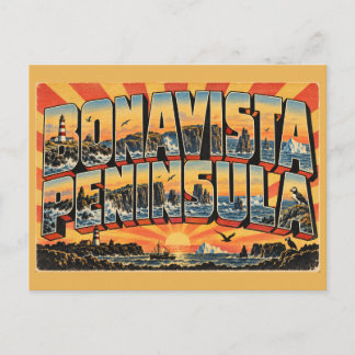 Postal Península de Bonavista NL Faro de Acantilados Arte