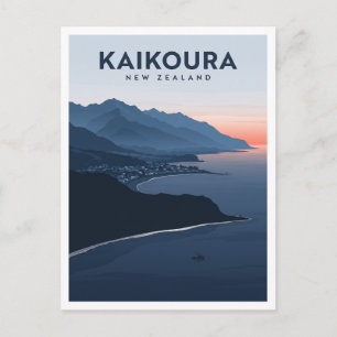 Postal Península de Kaikōura al amanecer Nueva Zelanda