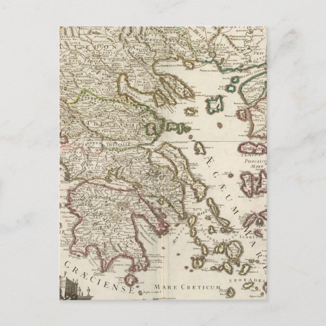 Postal Península de los Balcanes, Grecia, Macedonia (Anverso)