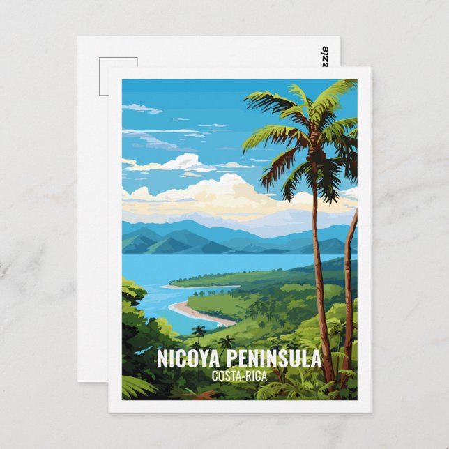 Postal Península de Nicoya Costa Rica Famoso lugar de via (Anverso / Reverso)