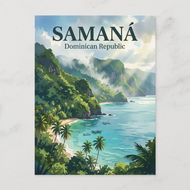Postal Península de Samaná República Dominicana (Anverso)
