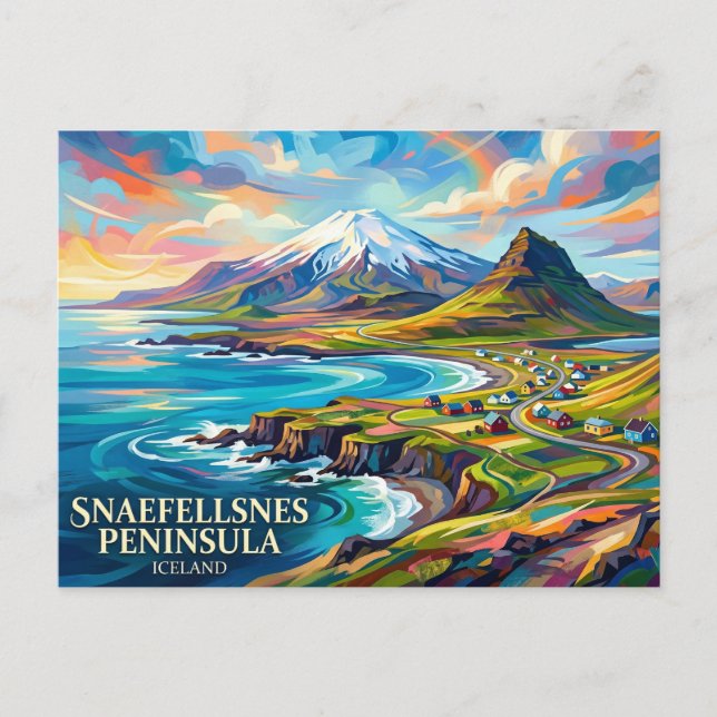Postal Península de Snaefellsnes Islandia (Anverso)