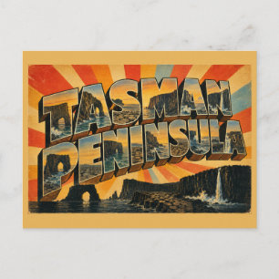 Postal Península de Tasmania TAS Arte de Viaje Vintage