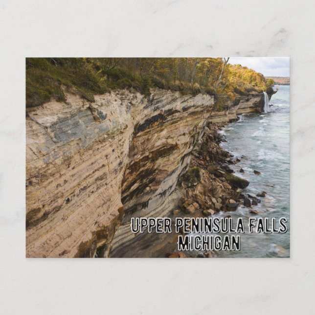 Postal Península Superior Cae Postcard de Michigan (Anverso)