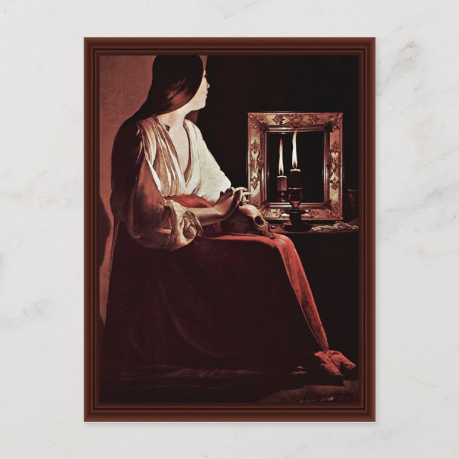 Postal Penitent Mary Magdalene (Escritor Magdalena) (Anverso)