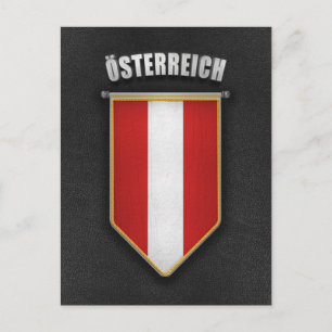 Postal Pennant de Austria con un aspecto de cuero de alta