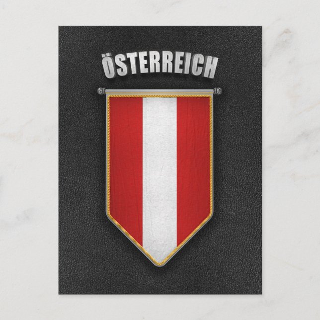 Postal Pennant de Austria con un aspecto de cuero de alta (Anverso)