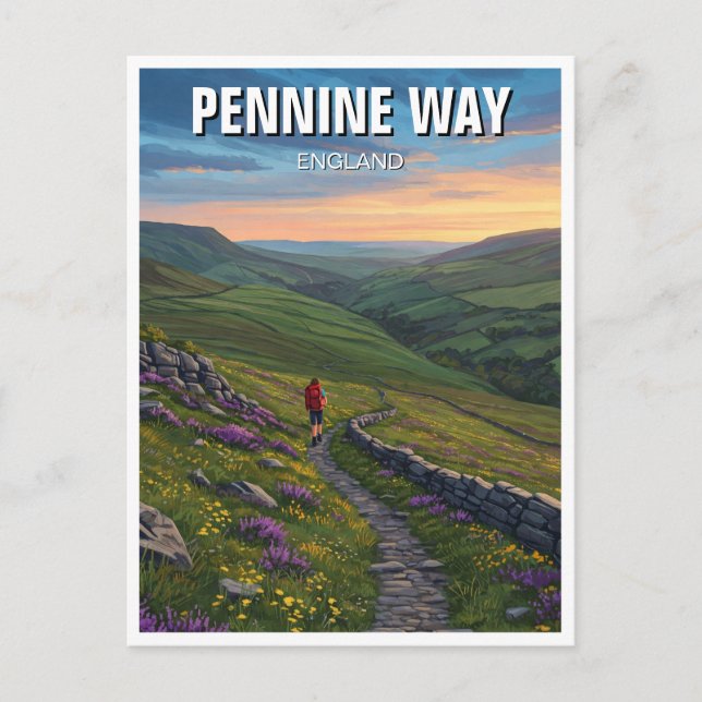 Postal Pennine Way England Travel (Anverso)