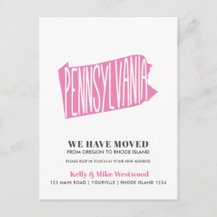 Postal PENNSILVANIA Nos hemos mudado Nueva dirección Nuev