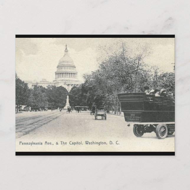 Postal Pennsylvania Ave., Washington DC 1906 Vintage (Anverso)