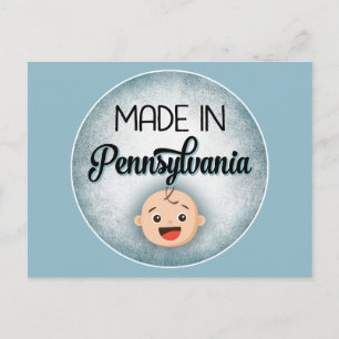 Postal Pennsylvania Baby Funny Blue New Boy Postcard