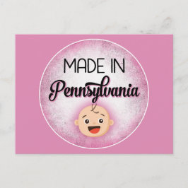 Postal Pennsylvania Baby Funny Pink New Chica Postcard