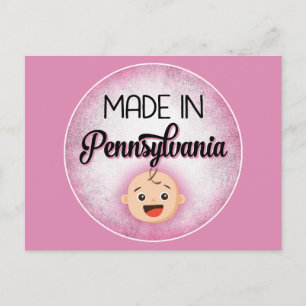 Postal Pennsylvania Baby Funny Pink New Chica Postcard