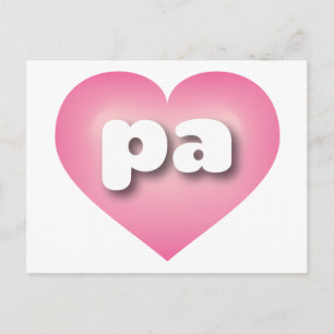 Postal Pennsylvania corazón de desvanecimiento rosa - Amo
