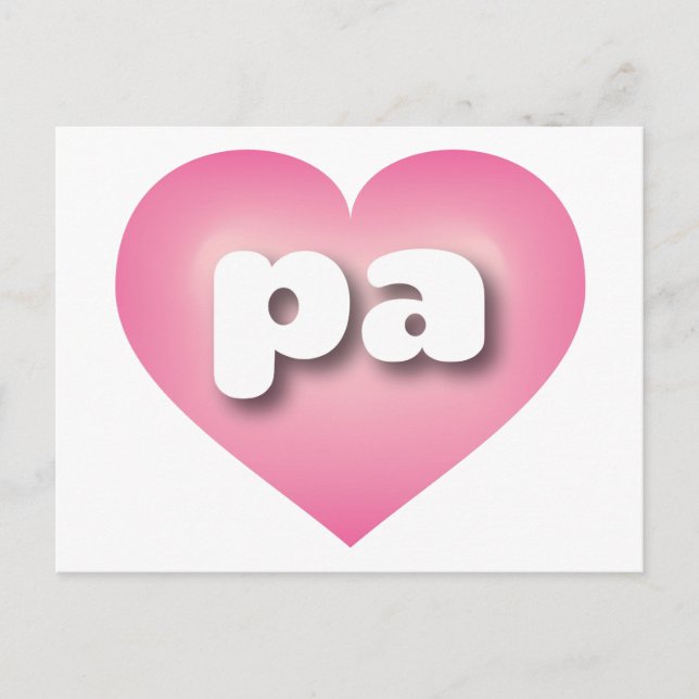Postal Pennsylvania corazón de desvanecimiento rosa - Amo (Anverso)