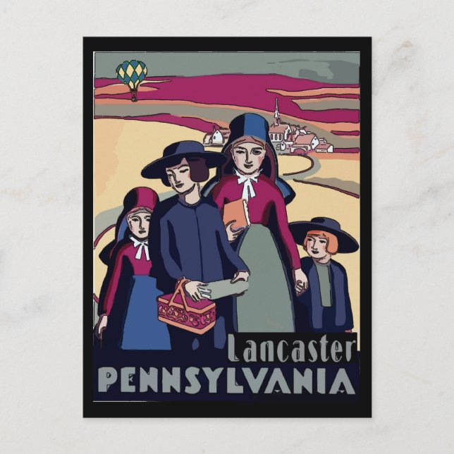 Postal Pennsylvania Dutch, Lancaster, Amish Country (Anverso)