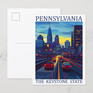 Postal Pennsylvania el lugar de viaje Keystone State USA