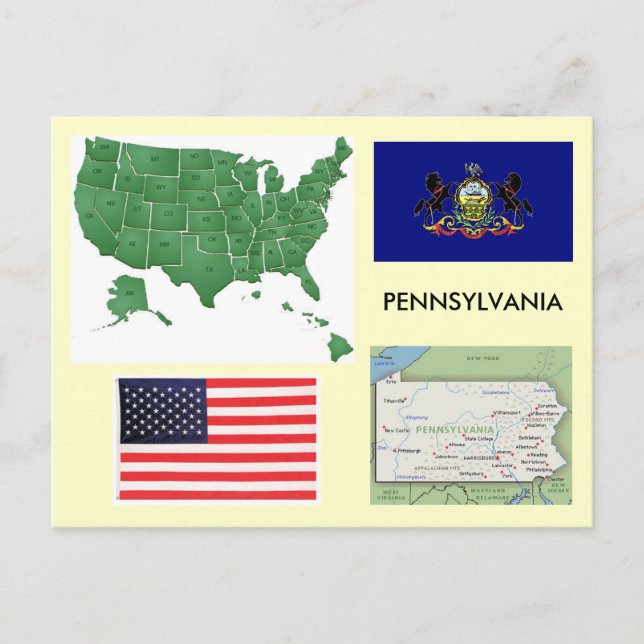 Postal Pennsylvania, Estados Unidos (Anverso)