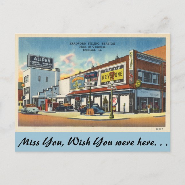 Postal Pennsylvania, Filling Station, Bradford (Anverso)