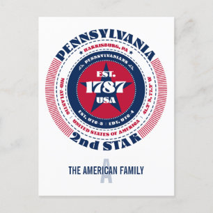 Postal Pennsylvania, Harrisburg PA, Monograma Patriótico