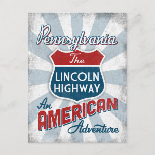 Postal Pennsylvania Lincoln Highway Vintage América