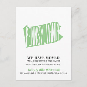 Postal PENNSYLVANIA Nos hemos mudado nueva dirección Nuev