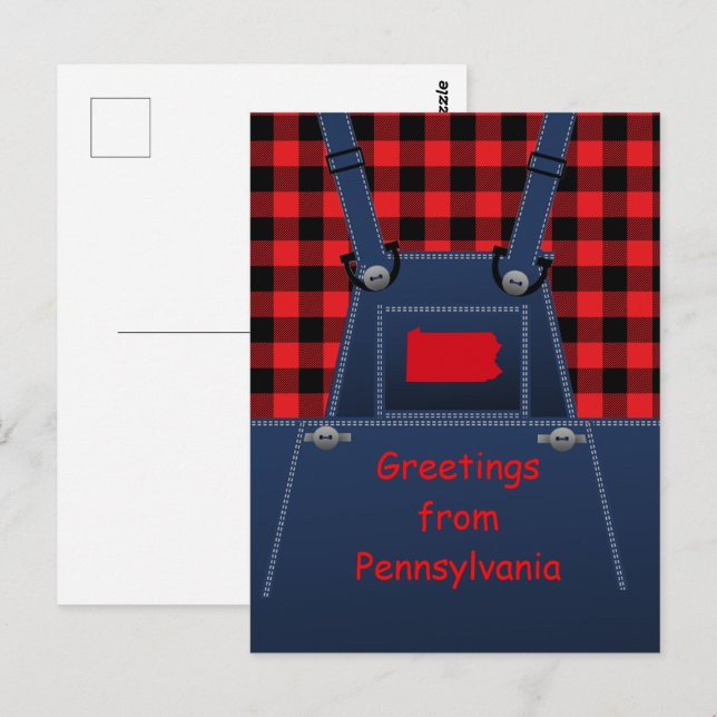 Postal Pennsylvania Overalls Buffalo Plaid (Anverso / Reverso)