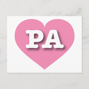 Postal Pennsylvania Pink Heart - Amo a PA