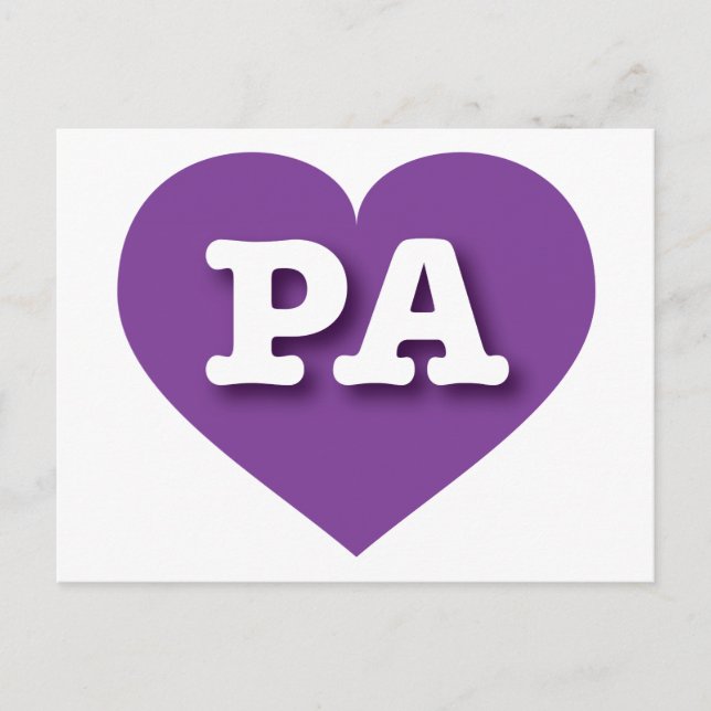 Postal Pennsylvania Purple Heart - Amo a PA (Anverso)