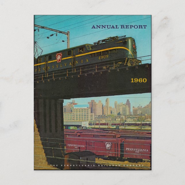 Postal Pennsylvania Railroad Annual Report 1960 Postcard (Anverso)