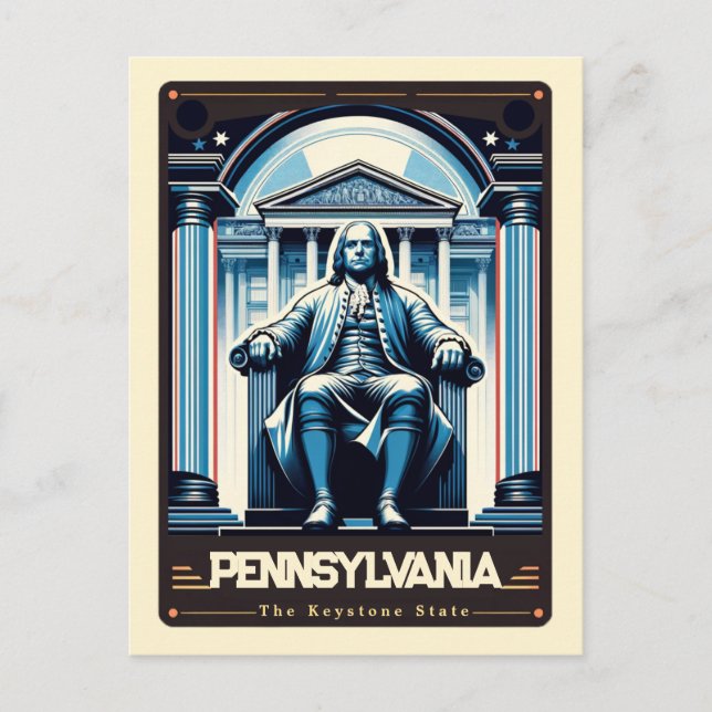 Postal Pennsylvania | Vintage patriótico (Anverso)