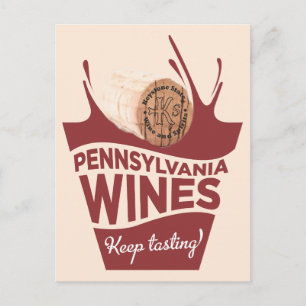 Postal Pennsylvania Wines Keystone State Post Card Card C