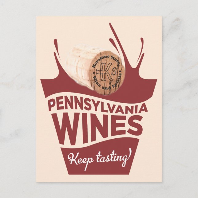 Postal Pennsylvania Wines Keystone State Post Card Card C (Anverso)