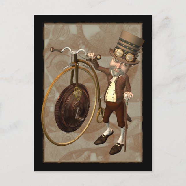 Postal Penny Farthing Steampunk (Anverso)