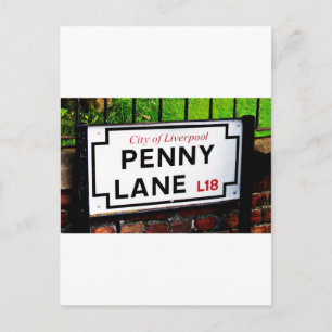 Postal penny lane Liverpool England sign