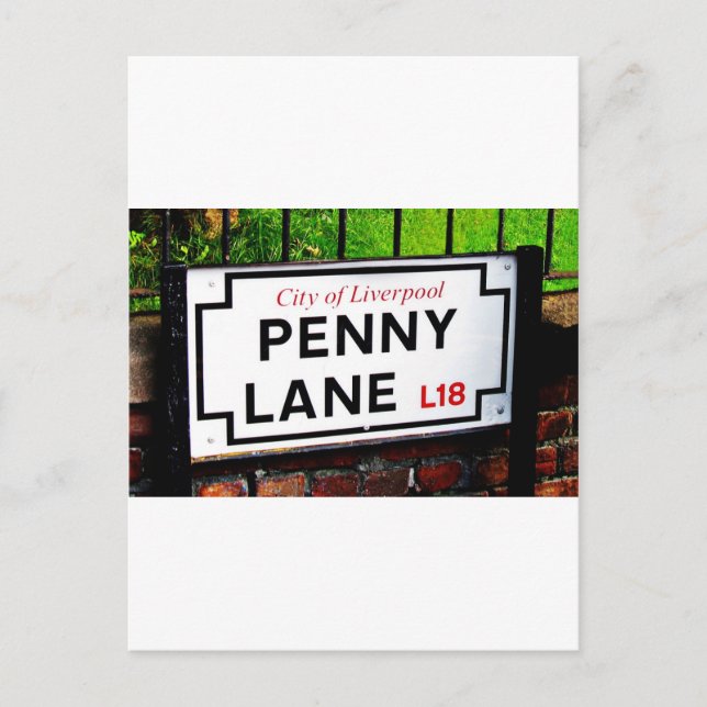 Postal penny lane Liverpool England sign (Anverso)