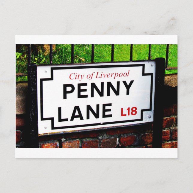 Postal penny lane Liverpool England sign (Anverso)